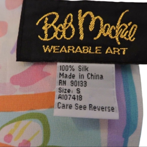 Bob Mackie Silk Shirt Open Front Blouse Small - Picture 6 of 13